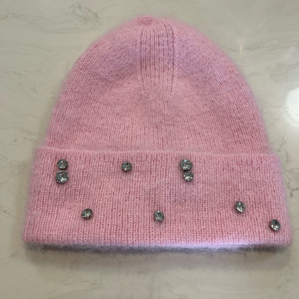 Pink Bedazzled Beanie NWOT